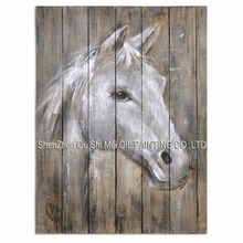 Pintura a óleo para cabeça de cavalo branco, pintada à mão, impressão cavalo branco, decoração de casa, imagem moderna para sala, cavalo dos sonhos, pintura de animais 2024 - compre barato