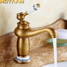 Free Shipping Bathroom Faucet Antique Bronze Finish Brass Basin Sink Faucet Single Handle Mixer Hot and Cold Lavatory Water Taps 2024 - buy cheap