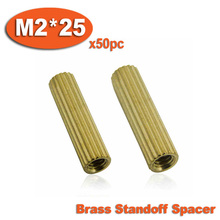 50pcs M2 x 25mm Brass Cylinder Shaped Female Thread Nuts Standoff Spacer Pillars 2024 - buy cheap