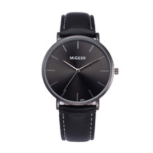 Fashion casual luxury black Men women female watch clock Design Leather Band Analog Alloy Quartz Wrist Watches NEW  A40 2024 - buy cheap