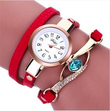 Часы наручные женские кварцевые аналоговые, с кожаным ремешком 2024 - купить недорого