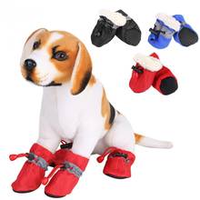 4Pcs/set Pet Dog Shoes Winter Warm Waterproof Shoes Dog Socks Cotton Protector For Dogs Cats Pet Product 2024 - buy cheap