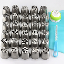 Mujiang 30Pcs Stainless Steel Russian Tulip Cream Icing Piping Nozzles Rose Pastry Tips Fondant Cake Decorating Baking Tools 2024 - buy cheap