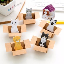 Lindo gatito casa Kawaii papel magnético de marcador de gato y perro adorable marcas de Libros Oficina escuela suministros adhesivo pegajoso notas 2024 - compra barato