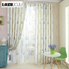 LOZUJOJU Leaves design rustic design semi-blackout pastoral curtains customized made curtains fabrics for balcony bedroom window 2024 - buy cheap