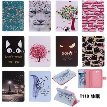 Slim Cartoon Print Magnet Smart Stand Case TPU+PU Leather Funda Capa Cover For Samsung Galaxy Tab 3 Lite 7.0 T110 T111 T113 T116 2024 - buy cheap