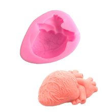 Moldes de fundición en forma de corazón cardíaco 3D para jabón de resina, cera, Fondant, herramientas de artesanía artística 2024 - compra barato