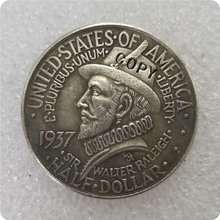 Eua 1937 moeda comemorativa roanoke meio dólar 50c cópia moedas comemorativas-moedas colecionáveis 2024 - compre barato