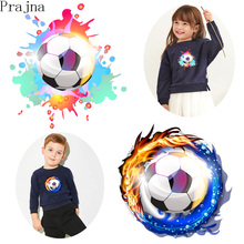 Prajna Kids Iron-on Transfers Heat Transfer Vinyl Patches For Clothes Iron On Patches Thermal Printed Sticker Football Badge DIY 2024 - buy cheap
