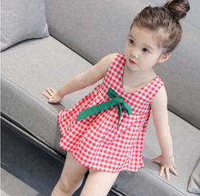 2019 nuevo vestido de chaleco a cuadros para niñas vestido de Bebé Vestidos de princesa para niños de 2 a 6 años 2024 - compra barato