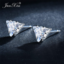 Junxin Dainty Triangle Stud Earrings Elegant Piercing Earrings For Women Silver Color Fine Jewelry Bridesmaid gift 2024 - buy cheap