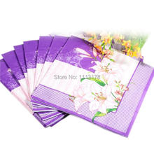 purple lily paper towels Wedding napkins Color Napkin Paper 60% Virgin Wood napkin free  shipping 2024 - buy cheap