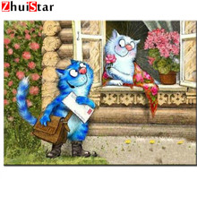 Diy Diamond Painting Cross Stitch Cartoon cat Square Diamond Embroidery crafts 5D Diamond Mosaic Home Decoration XY1 2024 - buy cheap