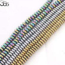 Free Shipping 3x8mm Wholesale Silvery Bronze Rainbow AB Rondelle Hematite Loose Beads 15'' 2024 - купить недорого