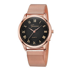 Часы наручные женские кварцевые, роскошные брендовые, с сетчатым браслетом из нержавеющей стали, цвет розовое золото 2024 - купить недорого