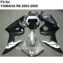 Kit de carenado de motocicleta para Yamaha, kit de 7 regalos gratis para Yamaha YZF R6 2003 2004 2005, juego de carenados negro y plateado YZFR6 03 04 05 BC78 2024 - compra barato