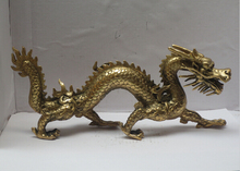 Estatua de dragón de latón labrado chino para decoración del hogar con Artesanía de metal de 11 pulgadas de largo envío gratis/escultura de dragón chino 2024 - compra barato