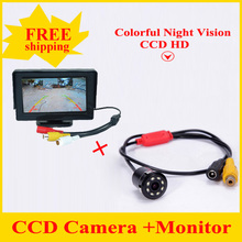 Promotion 4.3inch TFT LCD Car Rear View Reverse Monitor  + 8 LED  Camera 4.3inch Free Shipping Hot Selling 2024 - buy cheap