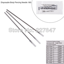 Chuse STERILE Disposable Medical Grade Body Piercing Needle 18G for Ear Navel Nose 10pcs/Lot 41006  eyebrow eye tattoo Tattooing 2024 - buy cheap