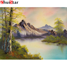 Full square Diamond Embroidery Landscape spring  Handmade Diamond Painting Needlework Mosaic Cross Stitch Home Decor XY1 2024 - buy cheap