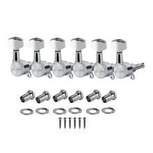 FLEOR Metal Locking Tuners Guitar Tuners Machine Heads Tuning Pegs Keys 6R Chrome Small Button for Guitar Accessories 2024 - buy cheap