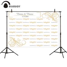 Allenjoy Wedding custom party backdrop step and repeat gold white photography background photo studio photocall professional 2024 - buy cheap