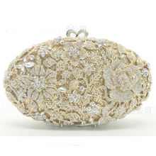 Hollow Out Women gold Flower Evening Bags Crystal Clutch purse Wedding Handbag  Bridal Party Dinner gift Minaudiere clutches Bag 2024 - buy cheap