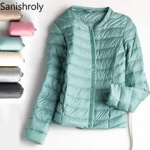 Sanishroly-Chaqueta de plumón de pato para mujer, abrigo corto ultraligero, Parka, talla grande, SE262, Otoño, 2018 2024 - compra barato