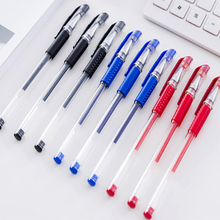 Bolígrafos de Gel de plástico para escribir, bolígrafos estándar neutros de 0,5mm en rojo, azul y negro, material escolar y papelería, 3 unids/lote 2024 - compra barato