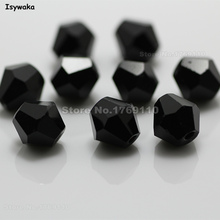 Isywaka-cuentas de cristal austriaco bicono, Color negro, 8mm, espaciador suelto, 38 Uds. 2024 - compra barato