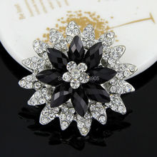 Hot Accessories Corsage Crystal Brooch Pin Fashion Female Black Rhinestone Women Brooch For Wedding 2024 - buy cheap
