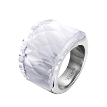 ZMZY модное роскошное большое кольцо из нержавеющей стали для женщин ограненное стеклянное кольцо ювелирное изделие 2024 - купить недорого