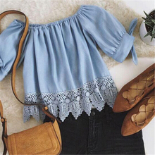 Sexy Blouse Off Shoulder Tops 2018 New Women Casual Elastic Slash Neck Strapless Crochet Hollow Out Tops Shirts Plus Size Blusas 2024 - buy cheap