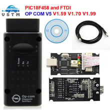 Opcom-lector de código para coche, dispositivo con interfaz CAN BUS, V1.99/V1.7/V1.78 V1.59 v1.95 op com para Opel obd 2, OP-COM con PIC18F458 2024 - compra barato