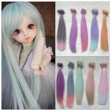 12 PÇS/LOTE Atacado DIY Handmade 1/3 BJD Boneca Perucas Reta Sintética Peruca de Cabelo de Boneca SD 2024 - compre barato