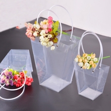 2019 nova venda caixa de presente Flor embalagem transparente trapézio saco de flor rosa bouquet de embalagem de plástico PVC planta suculenta 2024 - compre barato
