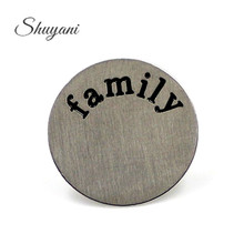 10PCS Silver 22mm Round Stainless Steel Plates Word Family Window Plates Charm for 30mm Glass Floating Locket Pendant 2024 - buy cheap