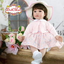 DollMai-Muñeca de bebé Reborn de silicona suave, juguete de 24 pulgadas, vinilo, Princesa, bebé, niña, regalo de cumpleaños 2024 - compra barato