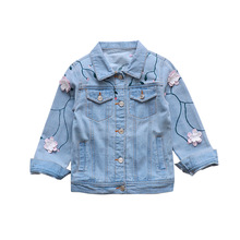 2019 Autumn Jeans Jacket Girls Kids Clothes Girls Coats And Jackets Children Clothing Kids Jacket Cute Flower Cowboy Coat 4-14Y 2024 - buy cheap