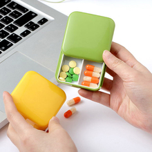 Mini caixa de remédio portátil com 2 grades, recipiente de armazenamento de pílulas de estilo aberto, 1 peça 2024 - compre barato