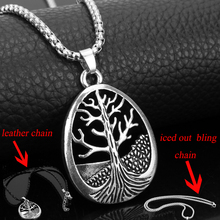 Hanchang colar de pingente vazado em árvore, joias artesanais para mulheres e homens, presentes 2024 - compre barato