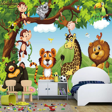 Beibehand-papel de parede com foto personalizada 3d, desenho de animais, mundo, mural de quarto infantil, decoração para casa 2024 - compre barato