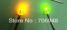 1000 шт./лот 3 мм Рассеянный светодиод, желтый/зеленый цвет, двухцветный светодиод, без полярности, бесплатная доставка 2024 - купить недорого