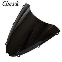 Motorcycle Black ABS Double Bubble Windshield WindScreen For KAWASAKI Ninja ZX6R ZX636 2005-2008 636 05-08 2024 - buy cheap