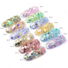 Full Beauty Laser Colorful Broken Nail Glitter Summer Charms Designs DIY Irregular Sequins Nail Dust Powder 2024 - buy cheap