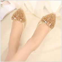 2021 New Fashion Career Ladies Flat Shoes Pointed Cone Diamond Very Soft Flat Shoes Women Plus Size 31-45 2024 - buy cheap