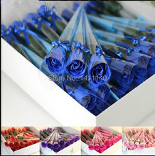 5 color for choose Valentine's Day Romantic Rose Flower Bouquet Bath Soap Wedding Birthday Gift with free sipping  10pcs/lot 2024 - buy cheap