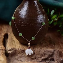 Wholesale Green Natural Stone Anklets With White Stone Pendant Anklet Chain Women Girl Anklet Simple Style Fashion Jewelry 2024 - buy cheap
