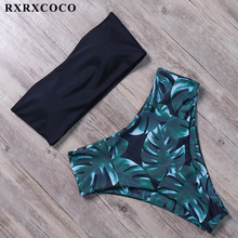 RXRXCOCO Swimwear Women High Waist Bikini Set Swimsuit Bandeau Bikini Push Up Printed Beach Wear Bathing Swimming Suit Swimsuit 2024 - buy cheap