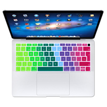 Gradiente Íris Espanhol Teclado de Silicone Película Protetora Para Apple MacBook Air 13 A1932 Com Toque ID Fingerprint 2018 Liberação 2024 - compre barato